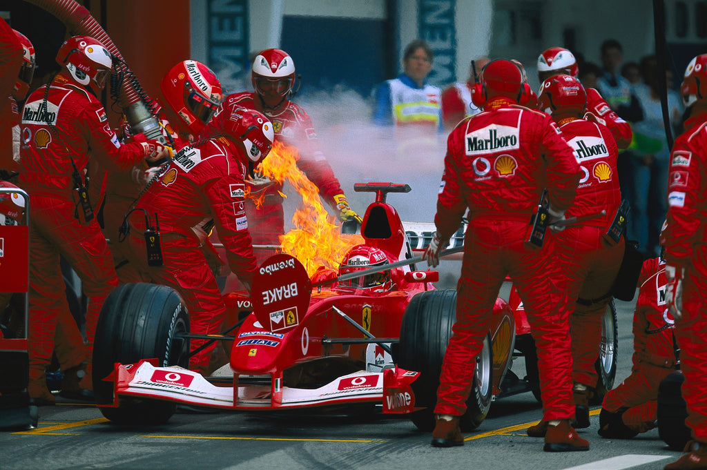 Austrian GP - Red Bull Racing Team with Fire