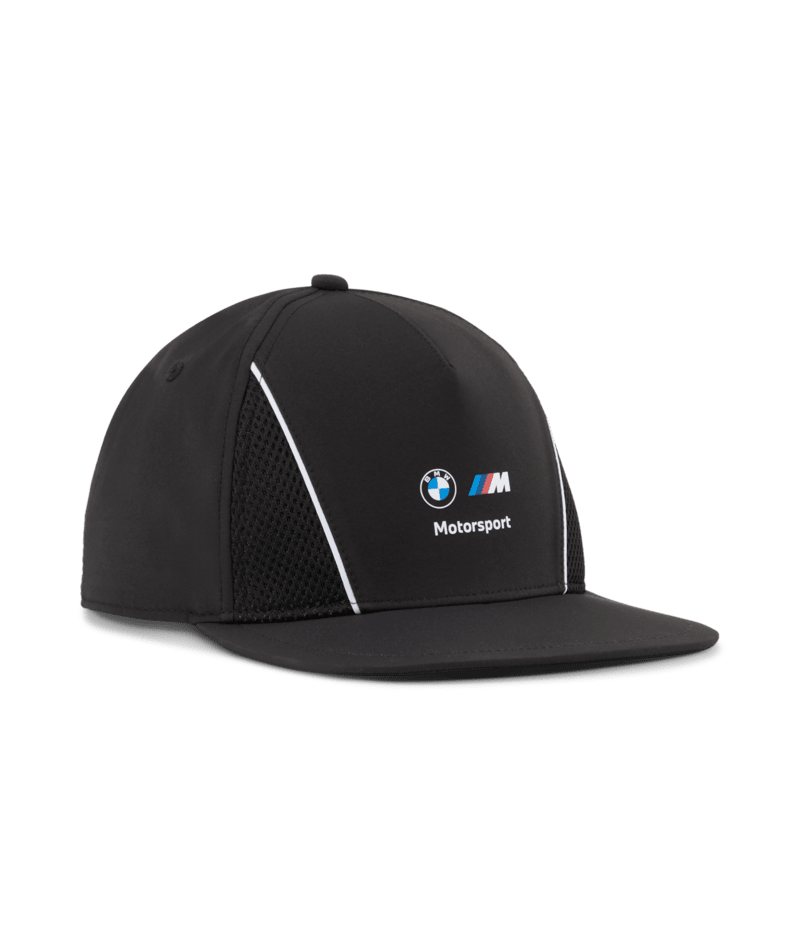 BMW "M" Motorsports Puma Flat Brim Hat - Black/White Hats BMW Motorsports Black 