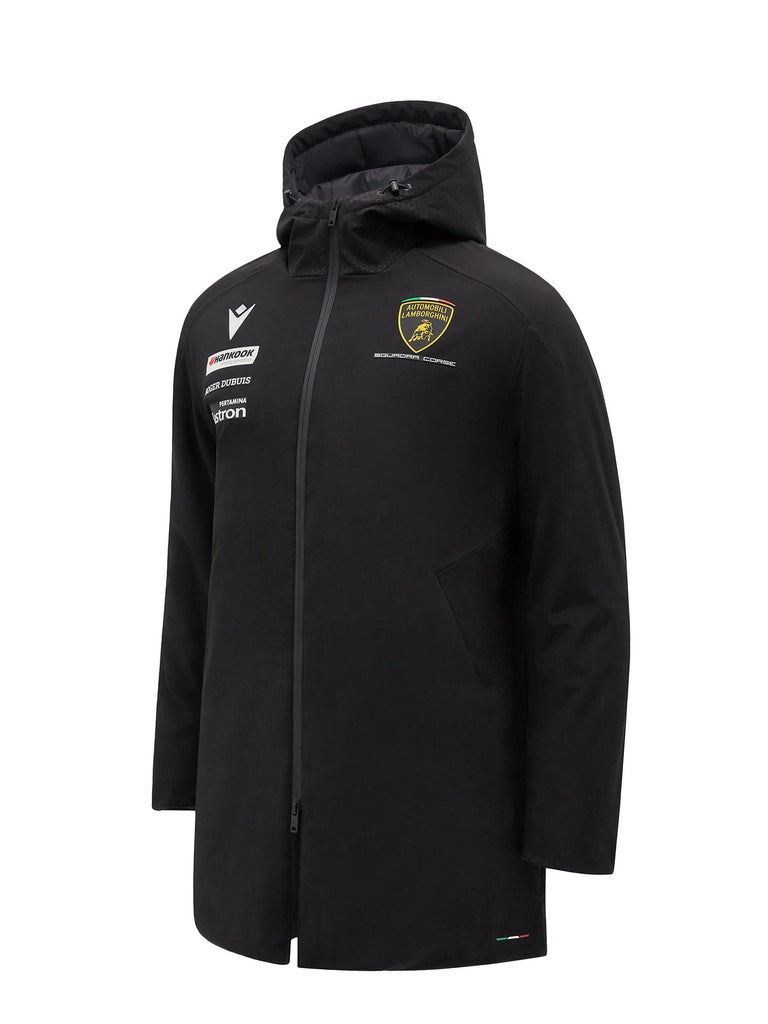 Automobili Lamborghini Squadra Corse Men's Team Parka Jacket - Black Jackets Automobili Lamborghini 