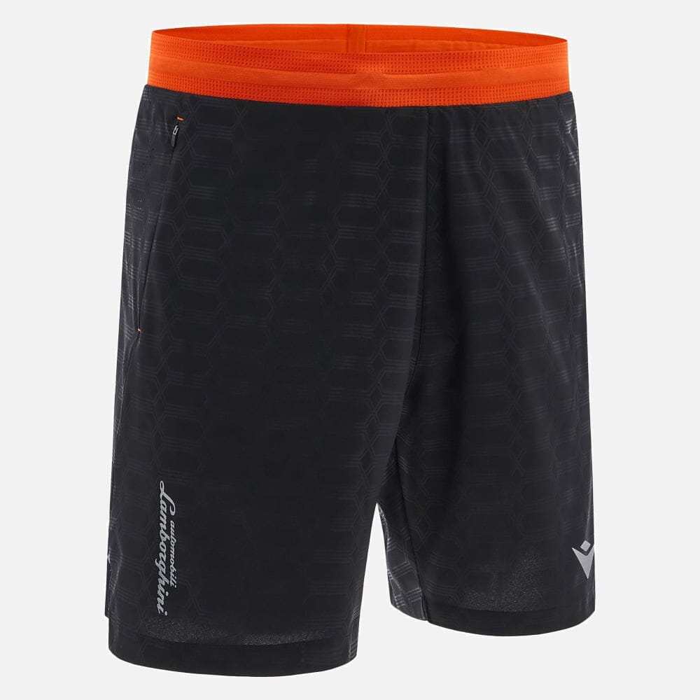 Automobili Lamborghini Men's Activewear Shorts - Black/Orange Shorts Automobili Lamborghini 