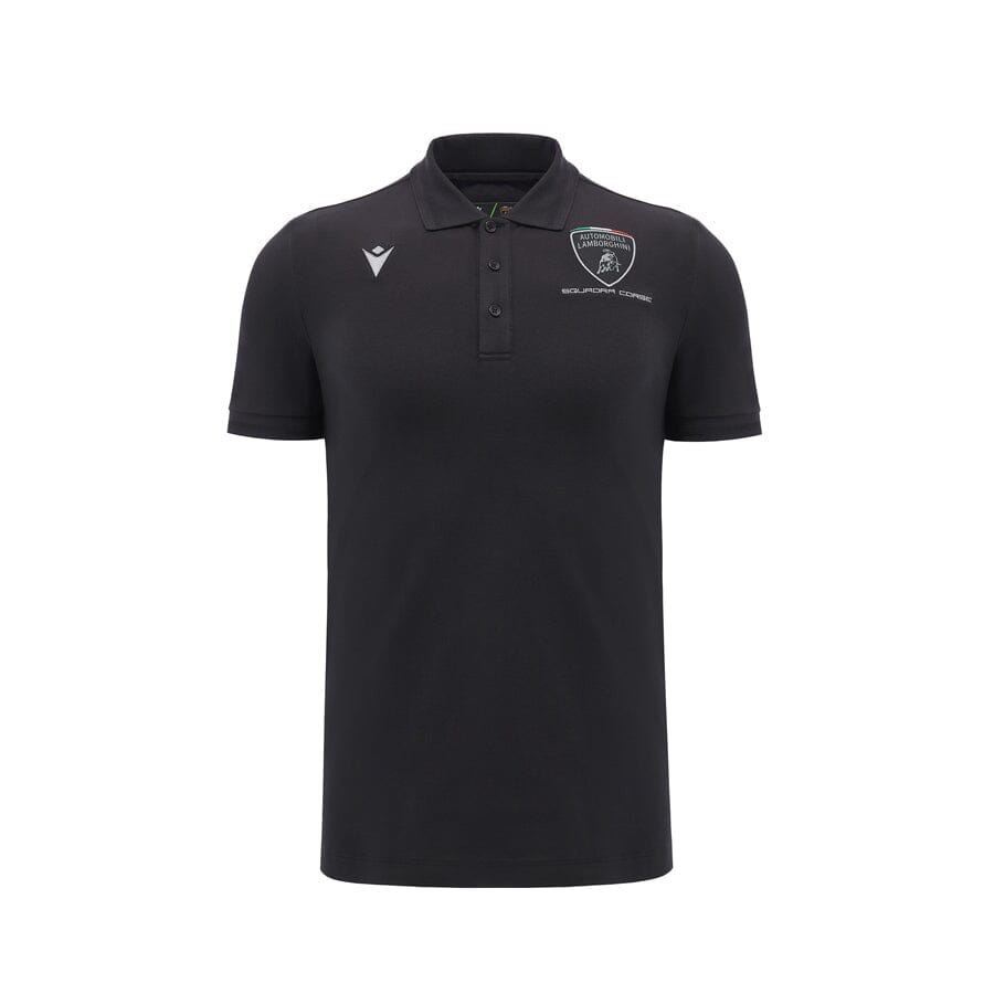 Automobili Lamborghini Squadra Corse Men's Polo Shirt - Black Polos Automobili Lamborghini 