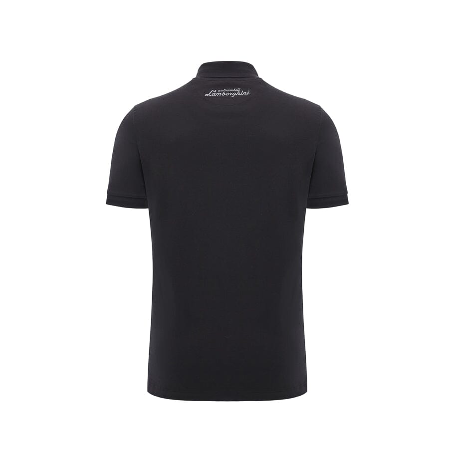 Automobili Lamborghini Squadra Corse Men's Polo Shirt - Black Polos Automobili Lamborghini 