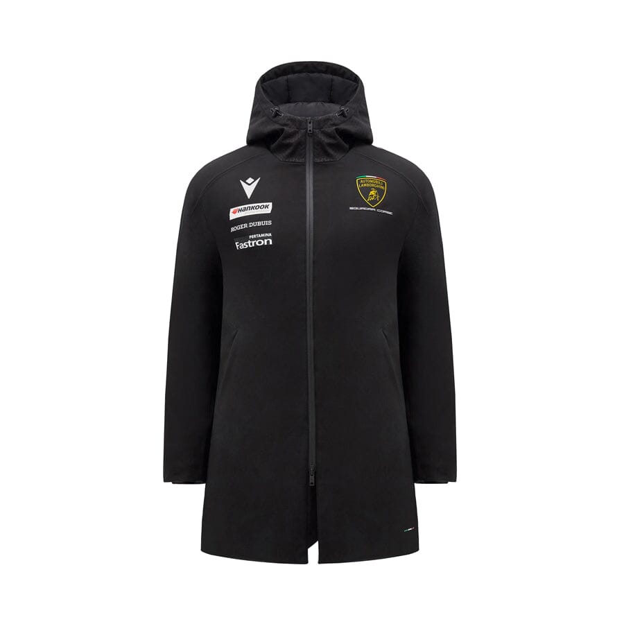 Automobili Lamborghini Squadra Corse Men's Team Parka Jacket - Black Jackets Automobili Lamborghini 