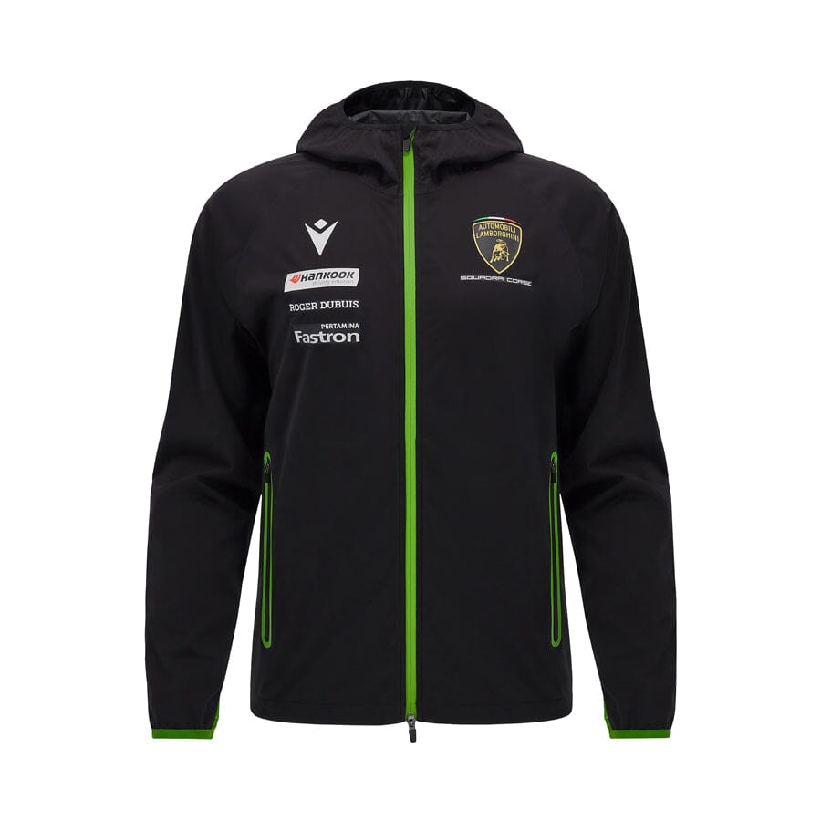 Automobili Lamborghini Squadra Corse Men's Team Rain Jacket - Black Jackets Automobili Lamborghini 