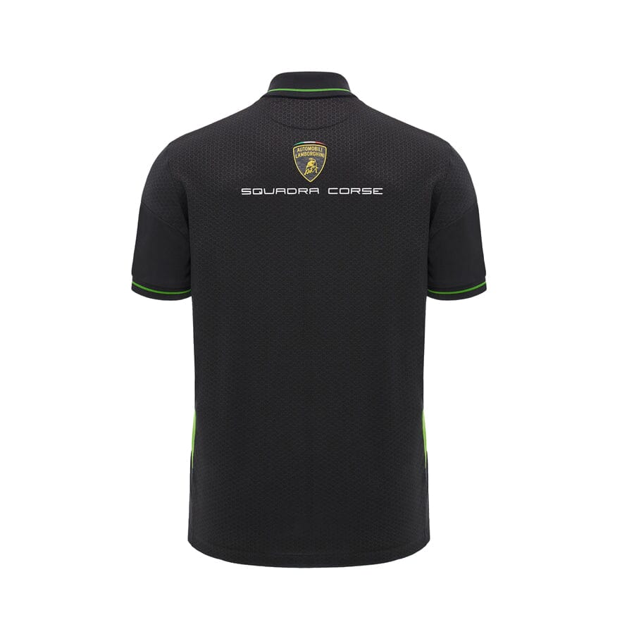 Automobili Lamborghini Squadra Corse Men's Team Polo Shirt - White/Black Polos Automobili Lamborghini 