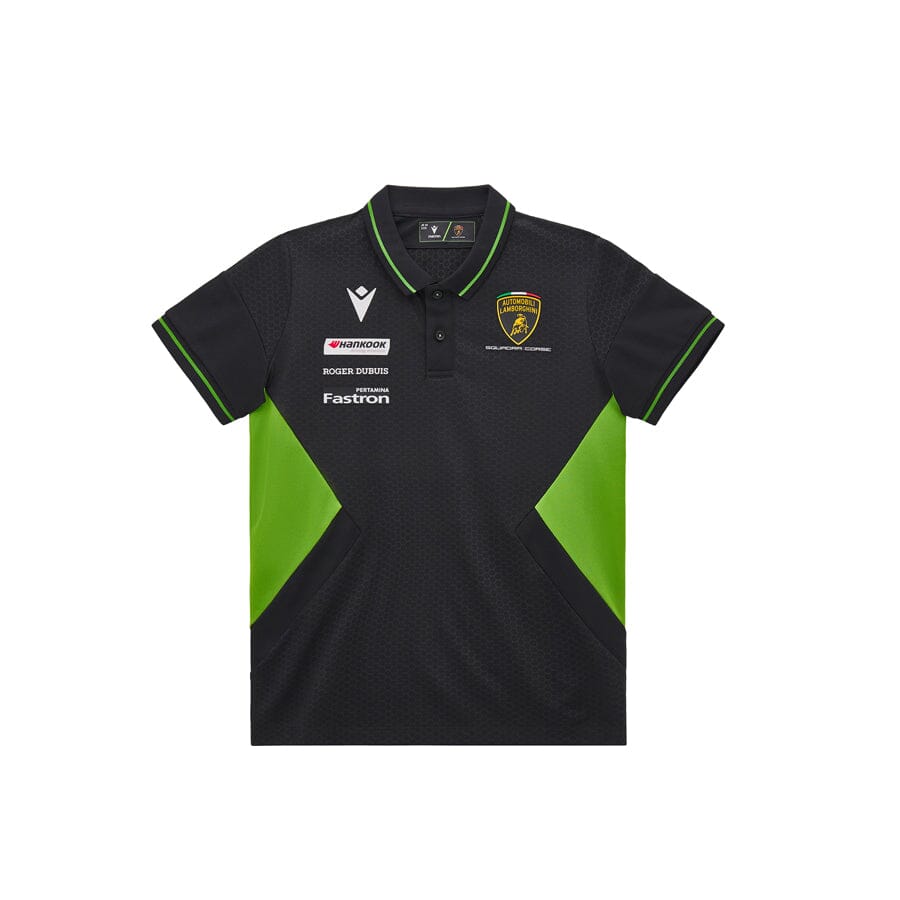 Automobili Lamborghini Squadra Corse Kids Team Polo Shirt - Youth Black/White Polos Automobili Lamborghini 4-6 Years Black 