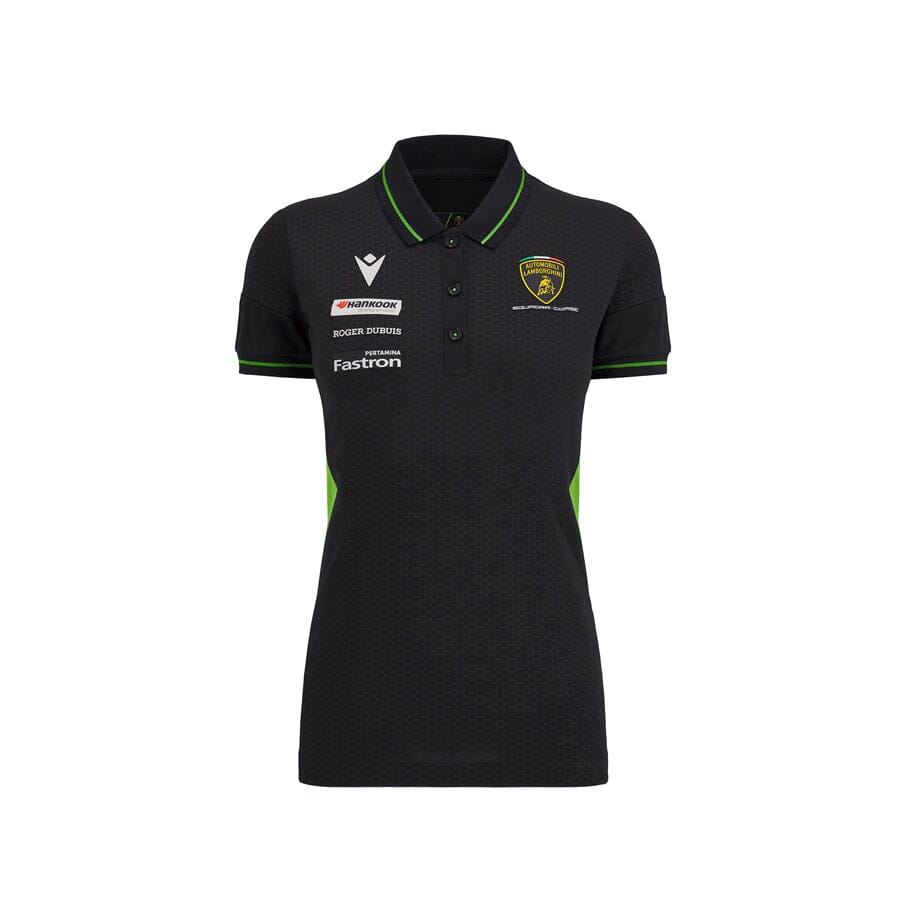 Automobili Lamborghini Squadra Corse Women's Team Polo Shirt - Black Polos Automobili Lamborghini XS Black 