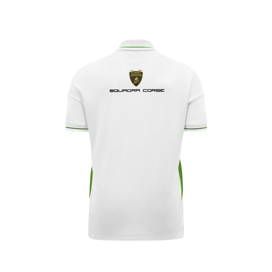 Automobili Lamborghini Squadra Corse Men's Team Polo Shirt - White Polos Automobili Lamborghini 