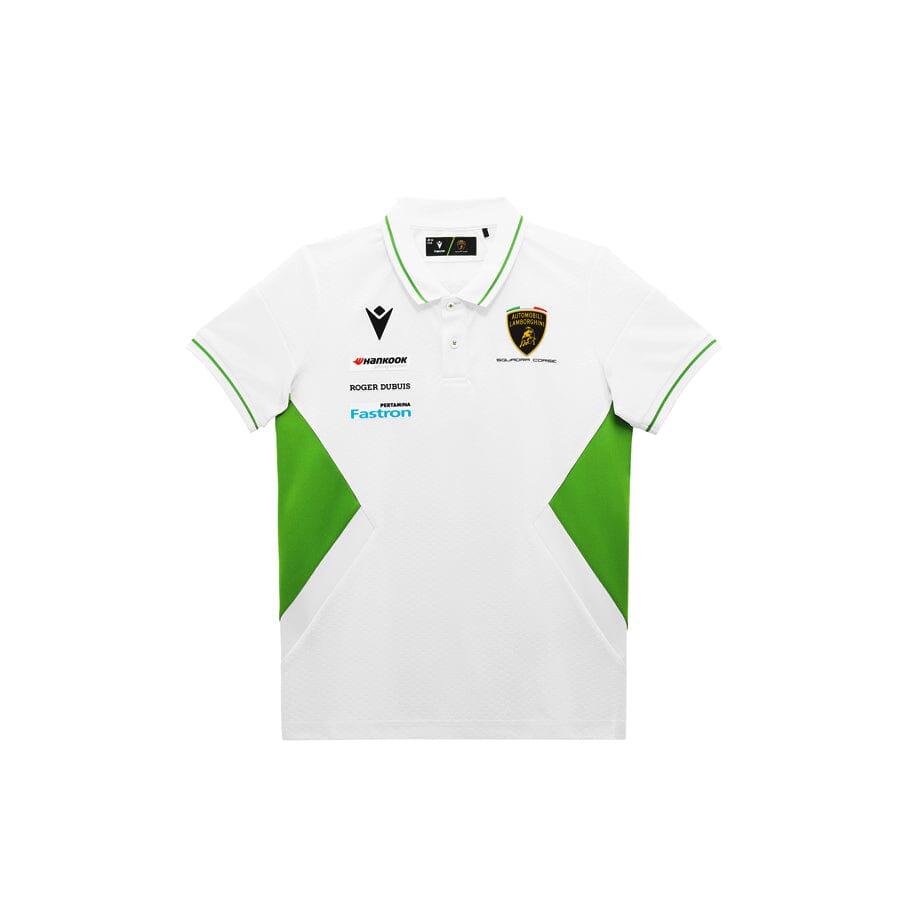 Automobili Lamborghini Squadra Corse Kids Team Polo Shirt - Youth Black/White Polos Automobili Lamborghini 4-6 Years White 