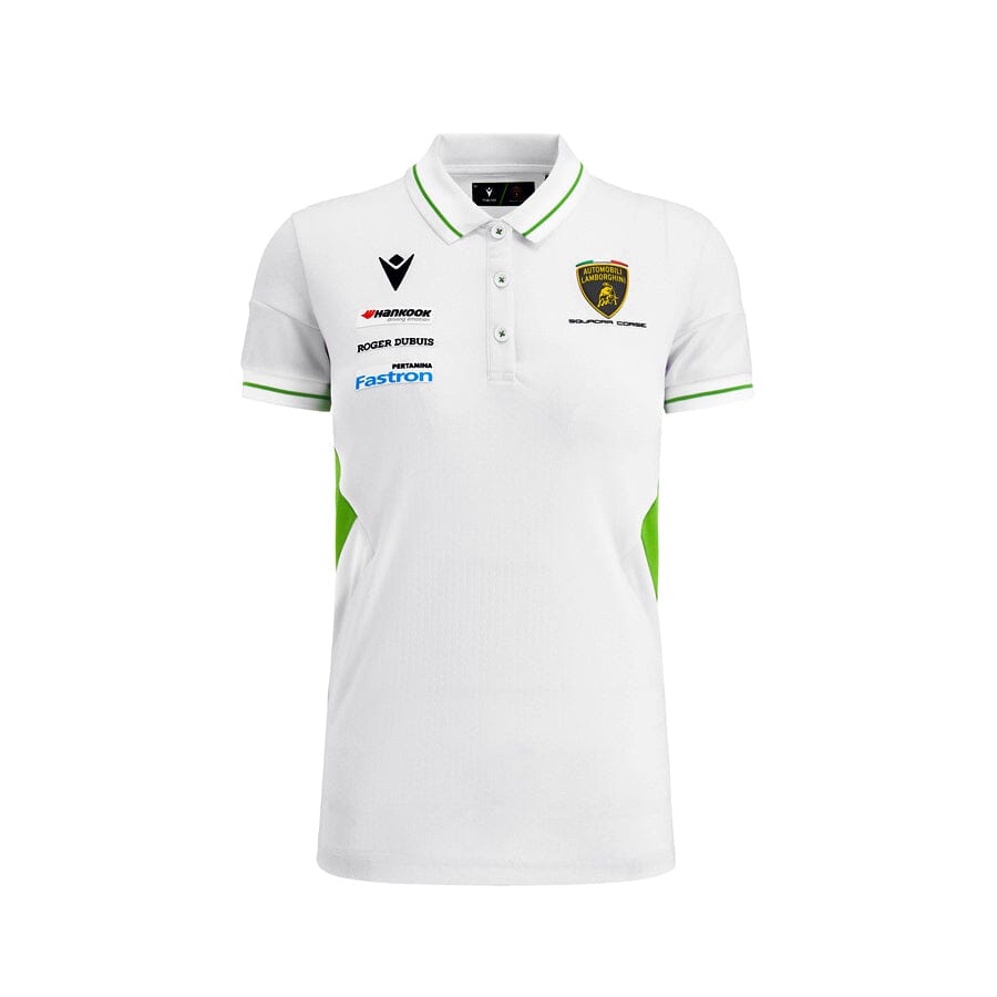 Automobili Lamborghini Squadra Corse Women's Team Polo Shirt - Black Polos Automobili Lamborghini XS White 