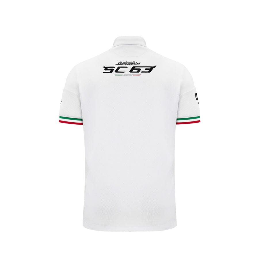 Automobili Lamborghini SC63 Hypercar Men's Team Polo Shirt - Black/White Polos Automobili Lamborghini 