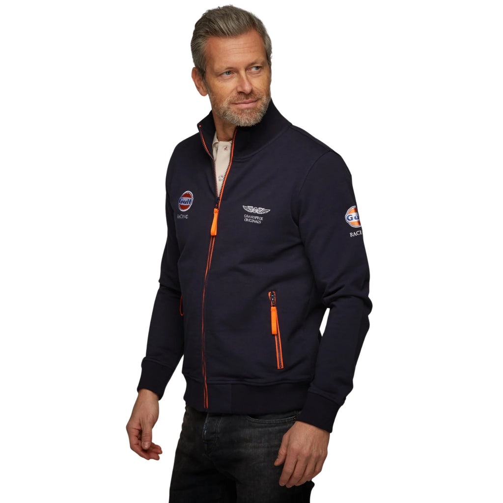 GrandPrix Originals Men's Gulf Raceway Cotton Zip Jacket - Blue/Navy Jackets GrandPrix Originals USA 