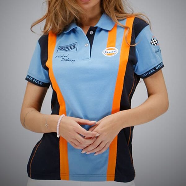 GrandPrix Originals Women's Gulf Racing Team Polo - Gulf Blue Polos GrandPrix Originals USA 