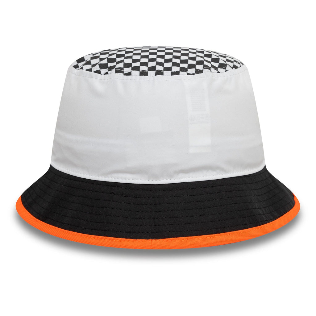 McLaren Racing F1 New Era Checkered Tapered Bucket Hat - White Hats McLaren-Castore 