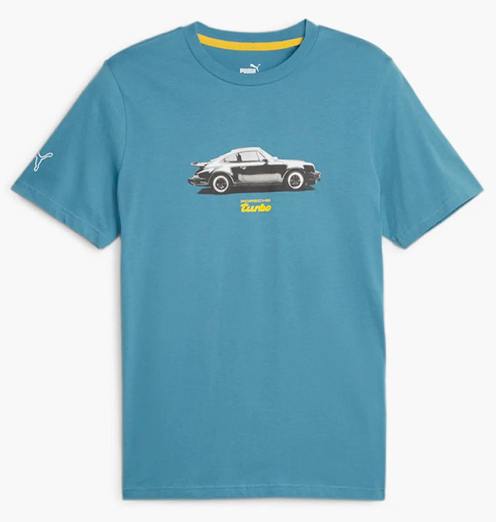 Porsche Legacy Puma Men's Motorsport T-Shirt - Black/Blue T-shirts Porsche S Blue 