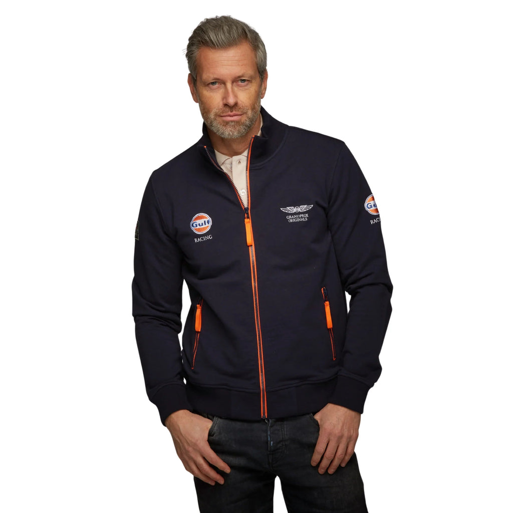 GrandPrix Originals Men's Gulf Raceway Cotton Zip Jacket - Blue/Navy Jackets GrandPrix Originals USA S Navy 