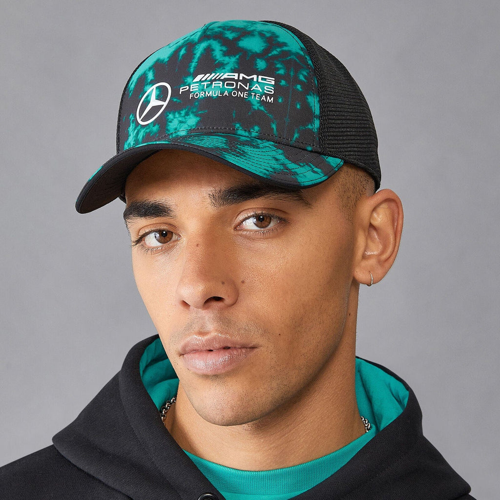 Mercedes AMG Petronas F1 Tie Dye Trucker Hat Hats Mercedes AMG Petronas 