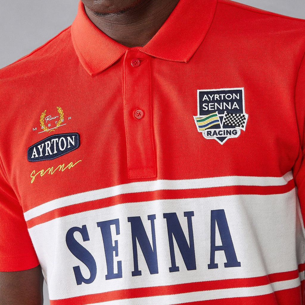 Ayrton Senna Men's Legacy Polo Shirt - Red Polos Ayrton Senna 