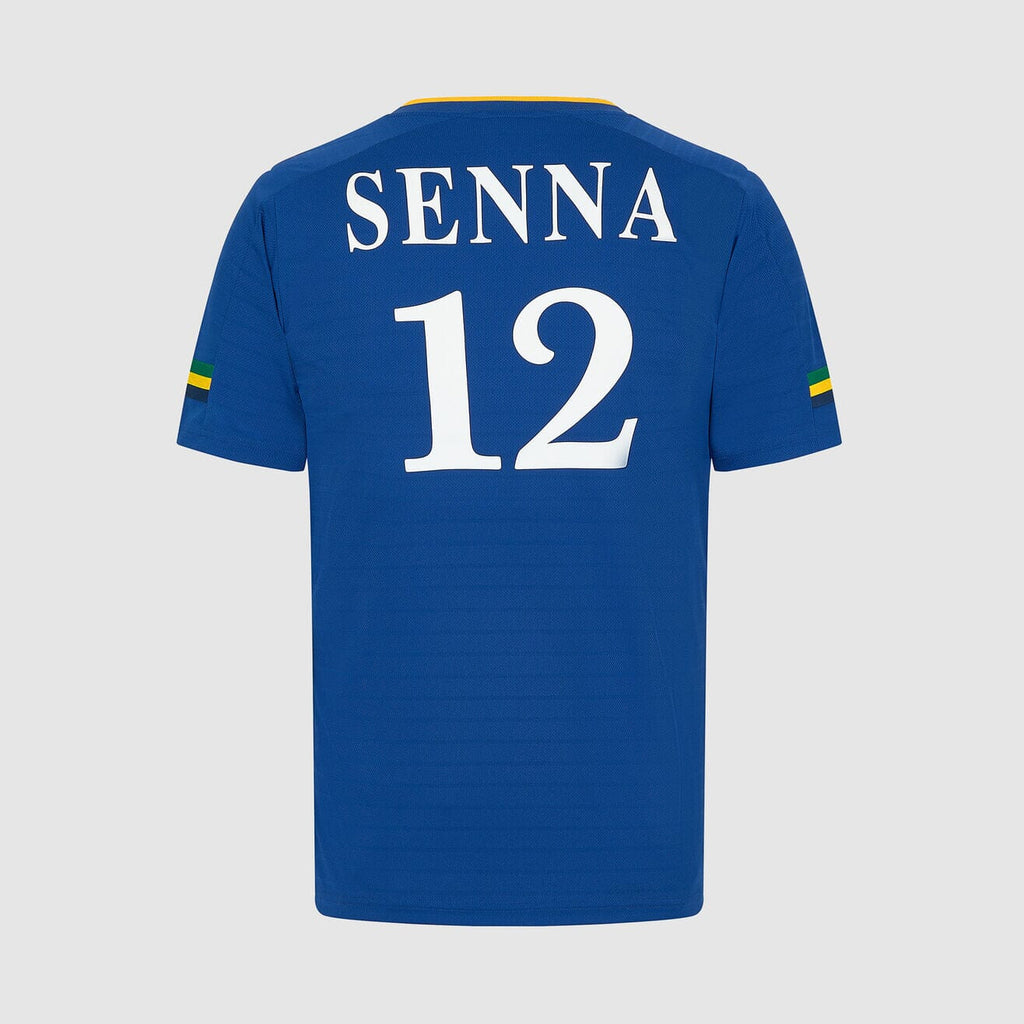 Ayrton Senna Men's Stripe Soccer T-Shirt - Navy T-shirts Ayrton Senna 