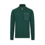 Aston Martin F1 Lifestyle 1/4 Pocket Logo Sweatshirt - Green Sweaters Aston Martin F1 