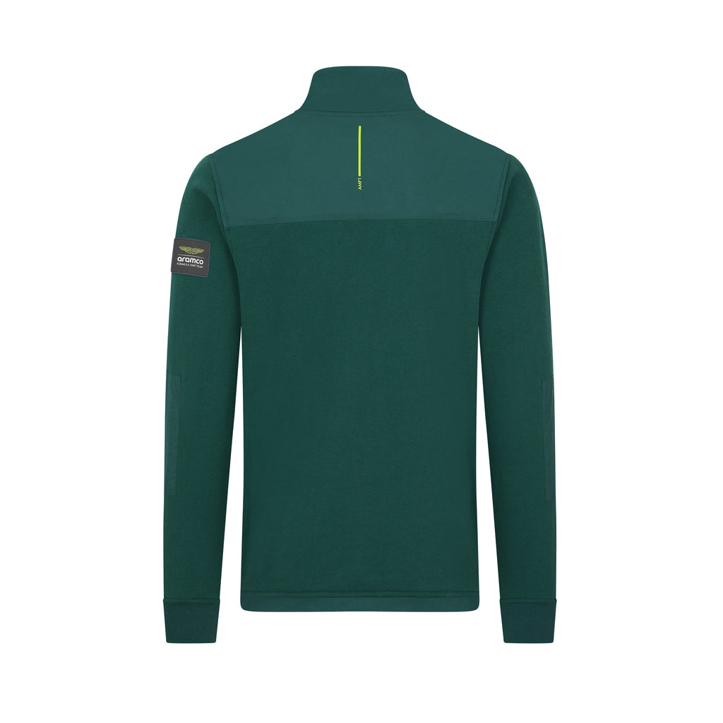 Aston Martin F1 Lifestyle 1/4 Pocket Logo Sweatshirt - Green Sweaters Aston Martin F1 