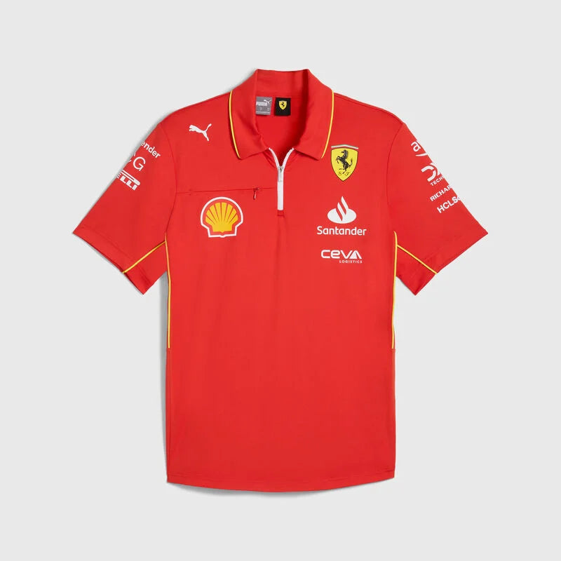 Scuderia Ferrari F1 2024 Men's Team Replica Polo Shirt - Red Polos Scuderia Ferrari 