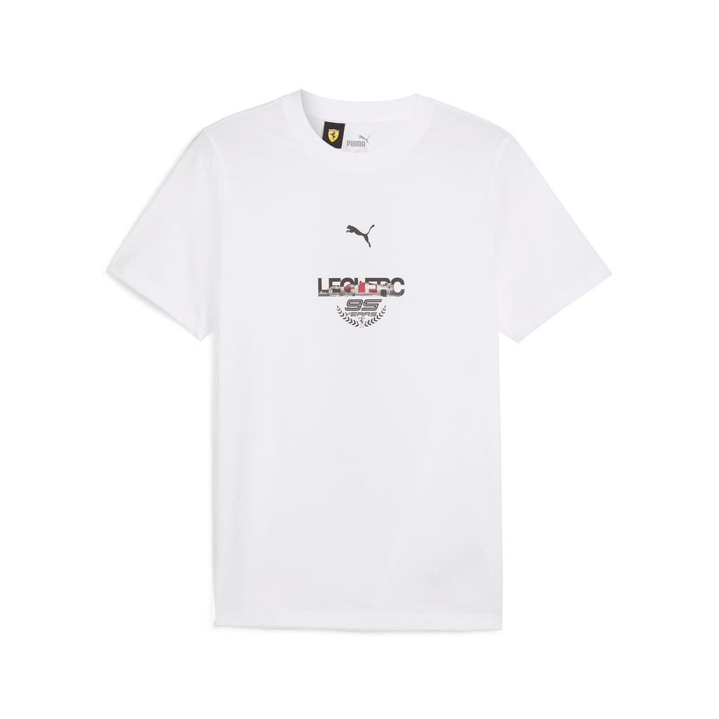 Scuderia Ferrari F1 Puma Men's Charles Leclerc "95 Years" Driver T-Shirt -White/Red T-shirts Scuderia Ferrari XS White 