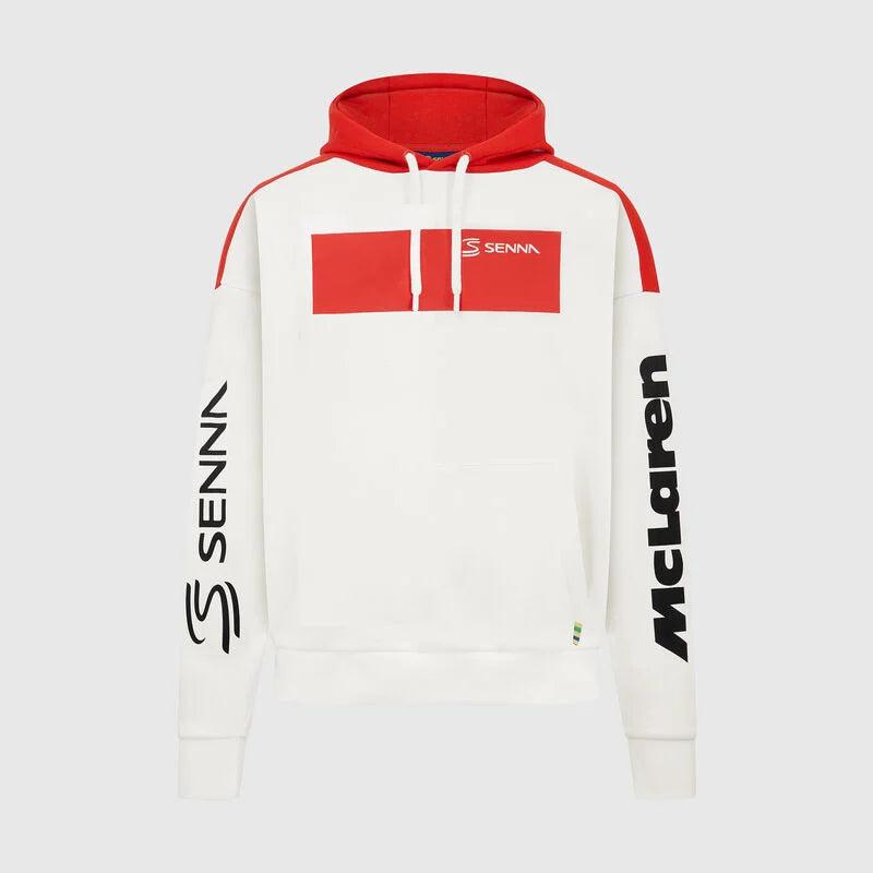 Ayrton Senna X McLaren F1 Men's Hoodie - White Hoodies Ayrton Senna 