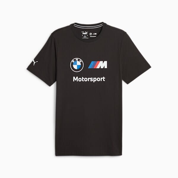 BMW M Motorsport Puma Essentials Logo T-Shirt - Blue/Orange/Blue-M/Black T-shirts BMW Motorsports S Black 