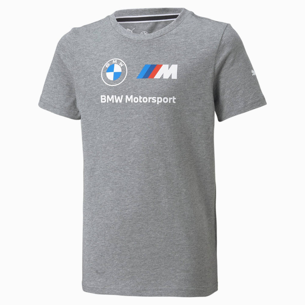 BMW M Motorsport Puma Essentials Kids Logo T-Shirt - Youth Green/Gray/Black T-shirts BMW Motorsports XS Gray 