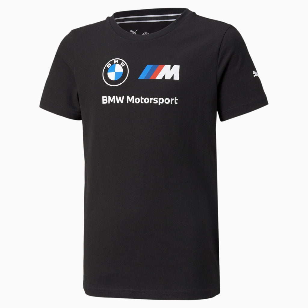 BMW M Motorsport Puma Essentials Kids Logo T-Shirt - Youth Green/Gray/Black T-shirts BMW Motorsports XS Black 