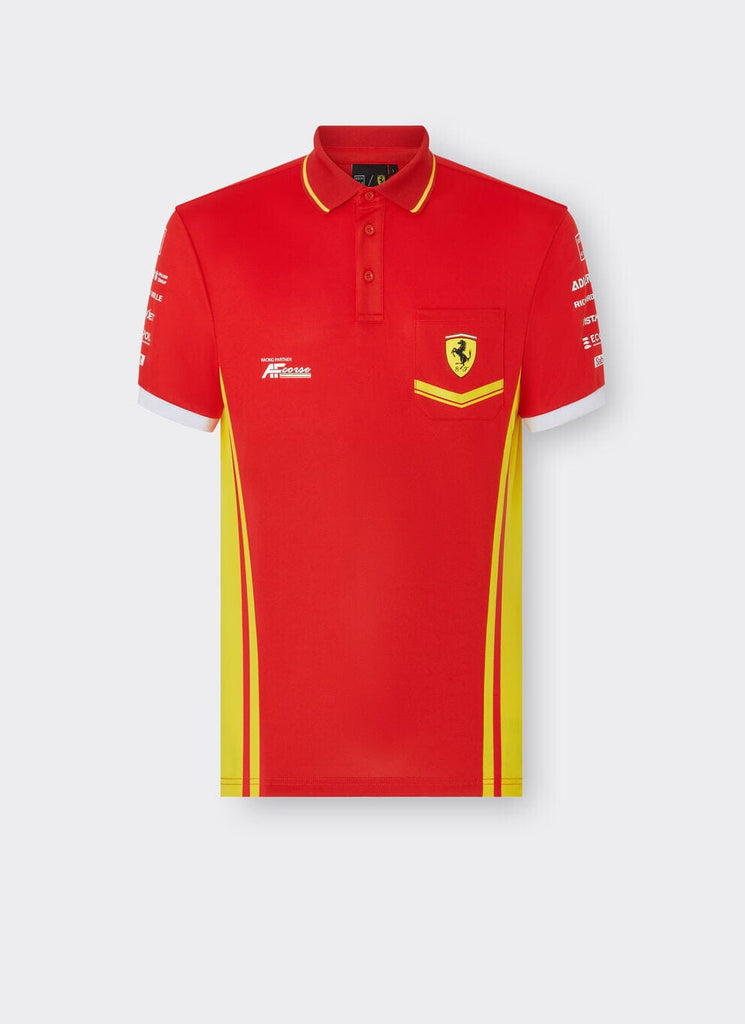 Scuderia Ferrari Hypercar Le Mans 2024 Men's Team Polo - Red Polos Scuderia Ferrari Lemans 