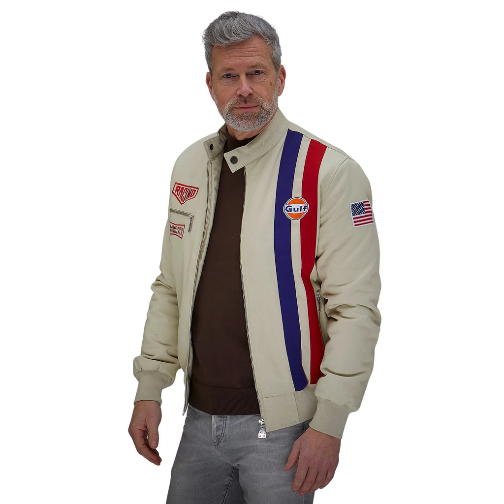 GrandPrix Originals Men's Roadmaster Cotton Bomber Jacket - Sand Jackets GrandPrix Originals USA 