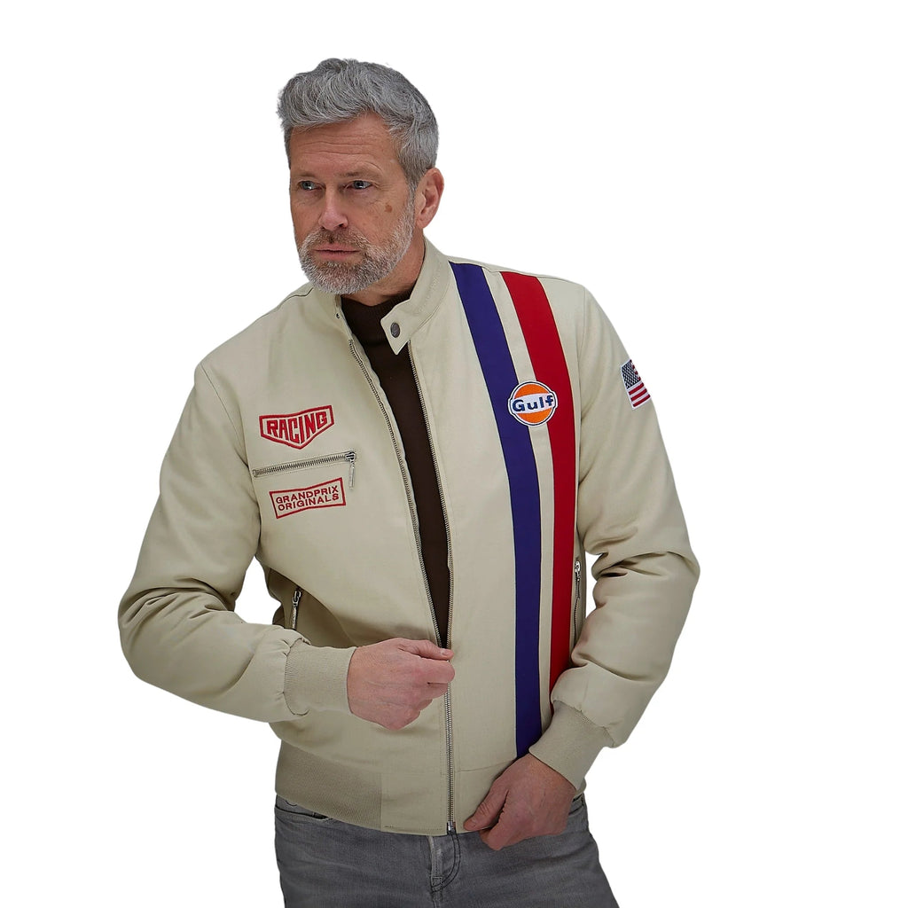 GrandPrix Originals Men's Roadmaster Cotton Bomber Jacket - Sand Jackets GrandPrix Originals USA 