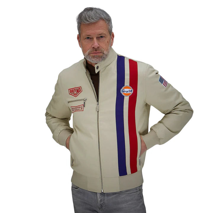 GrandPrix Originals Men's Roadmaster Cotton Bomber Jacket - Sand Jackets GrandPrix Originals USA 