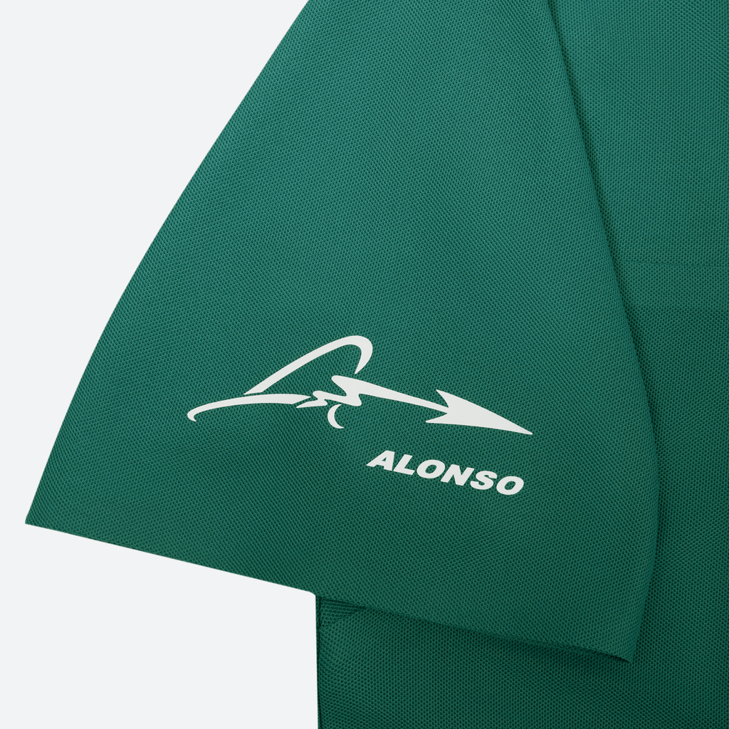 Aston Martin F1 Kimoa Fernando Alonso Minimal Polo Shirt - Black/Green Polos Aston Martin F1 