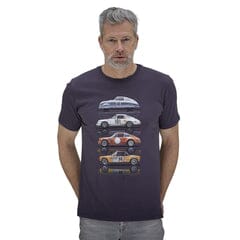 GrandPrix Originals USA Porsche Race Cars Slim Cut T-Shirt - Dark Navy/Gray T-shirts Porsche S Gray 