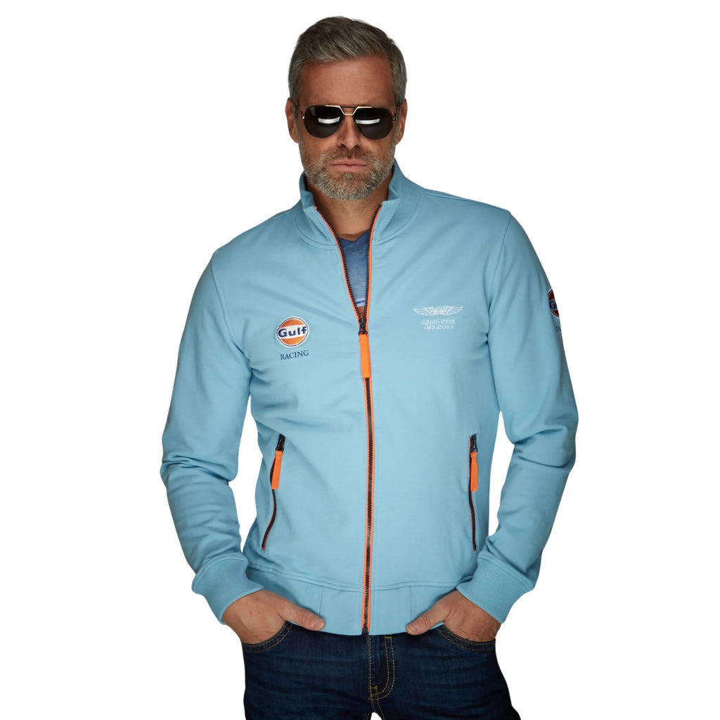 GrandPrix Originals Men's Gulf Raceway Cotton Zip Jacket - Blue/Navy Jackets GrandPrix Originals USA S Blue 