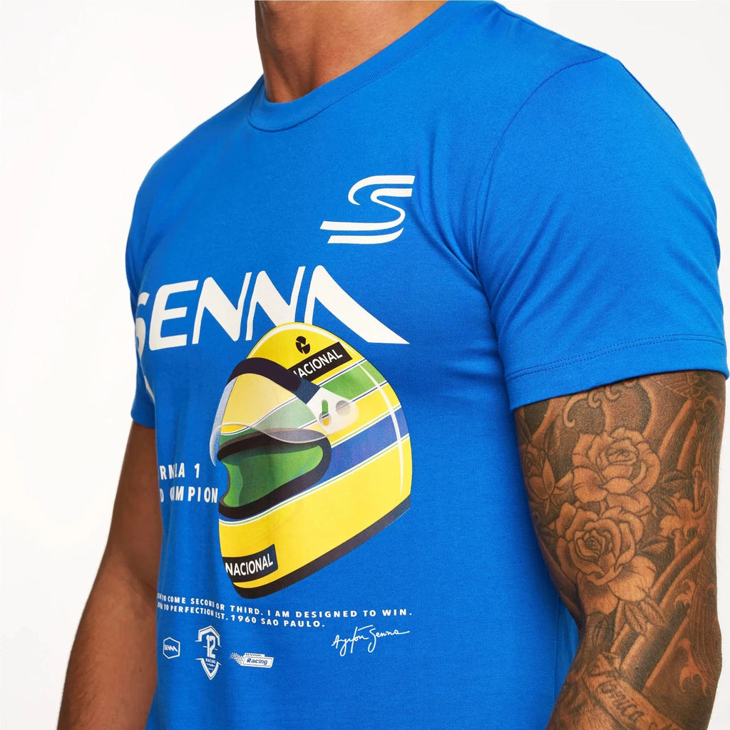 Ayrton Senna F1 Graphic #12 T-Shirt - Navy/Blue Vest Ayrton Senna 