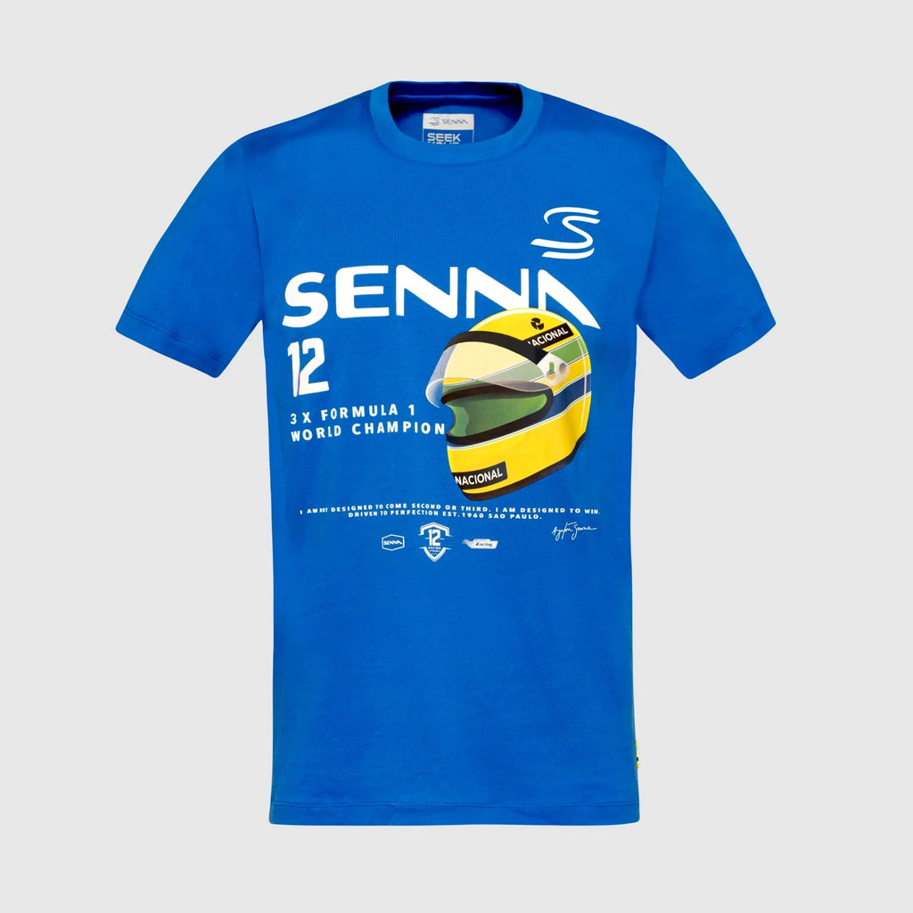 Ayrton Senna F1 Graphic #12 T-Shirt - Navy/Blue Vest Ayrton Senna XS Blue 