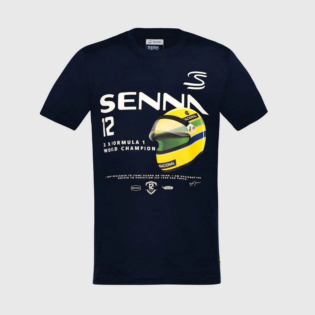 Ayrton Senna F1 Graphic #12 T-Shirt - Navy/Blue Vest Ayrton Senna XS Navy 