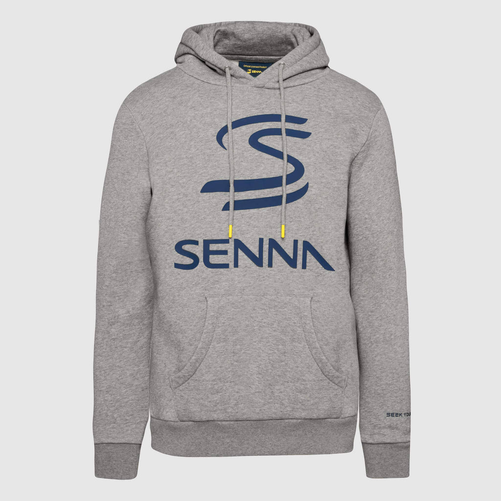 Ayrton Senna F1 Men's Legacy Pullover Hoodie - Navy/Gray Marble Hoodies Ayrton Senna XS Gray 