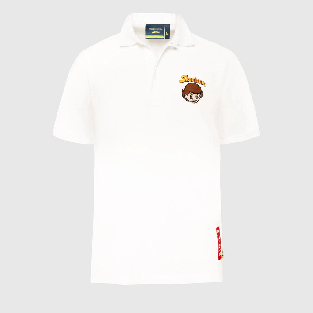 Ayrton Senna F1 Senninha Polo Shirt - White Polos Ayrton Senna 