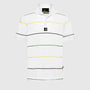 Ayrton Senna F1 Men's Stripe Polo Shirt - White/Navy Polos Ayrton Senna XS White 