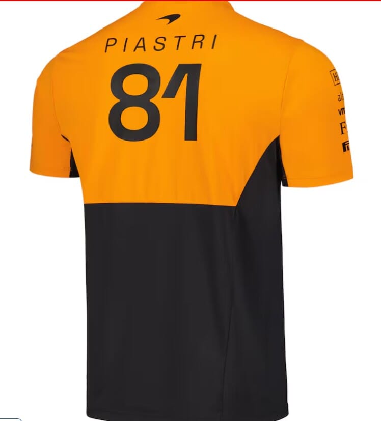 McLaren F1 Men's 2024 Oscar Piastri Team Replica Set Up T-Shirt - Papaya/Phantom T-shirts McLaren-Castore 