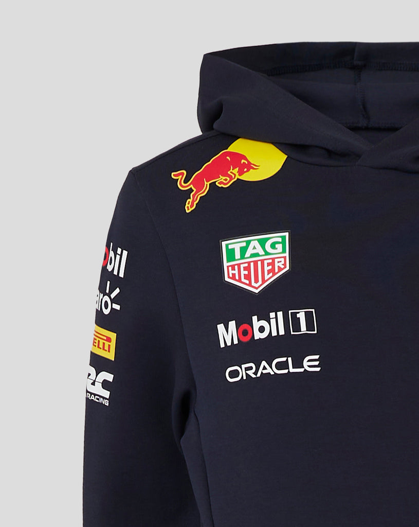 Red Bull Racing F1 Kid's 2024 Team Pullover Hoodie- Youth Navy Hoodies Red Bull Racing 