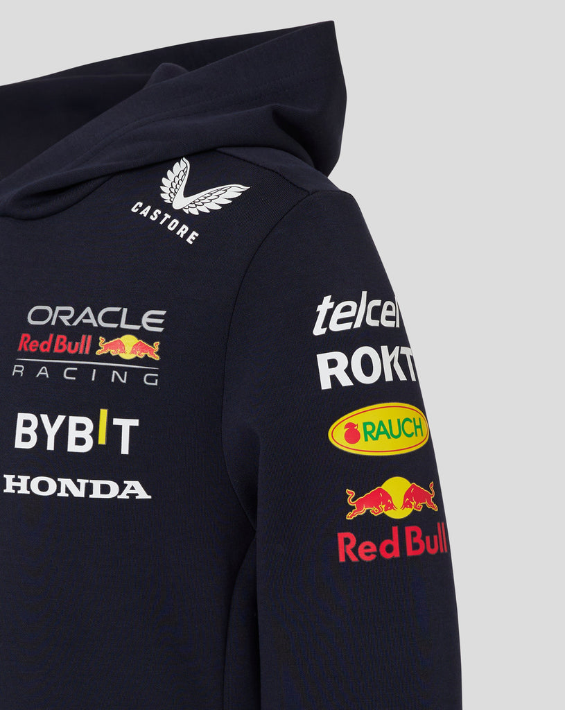 Red Bull Racing F1 Kid's 2024 Team Pullover Hoodie- Youth Navy Hoodies Red Bull Racing 