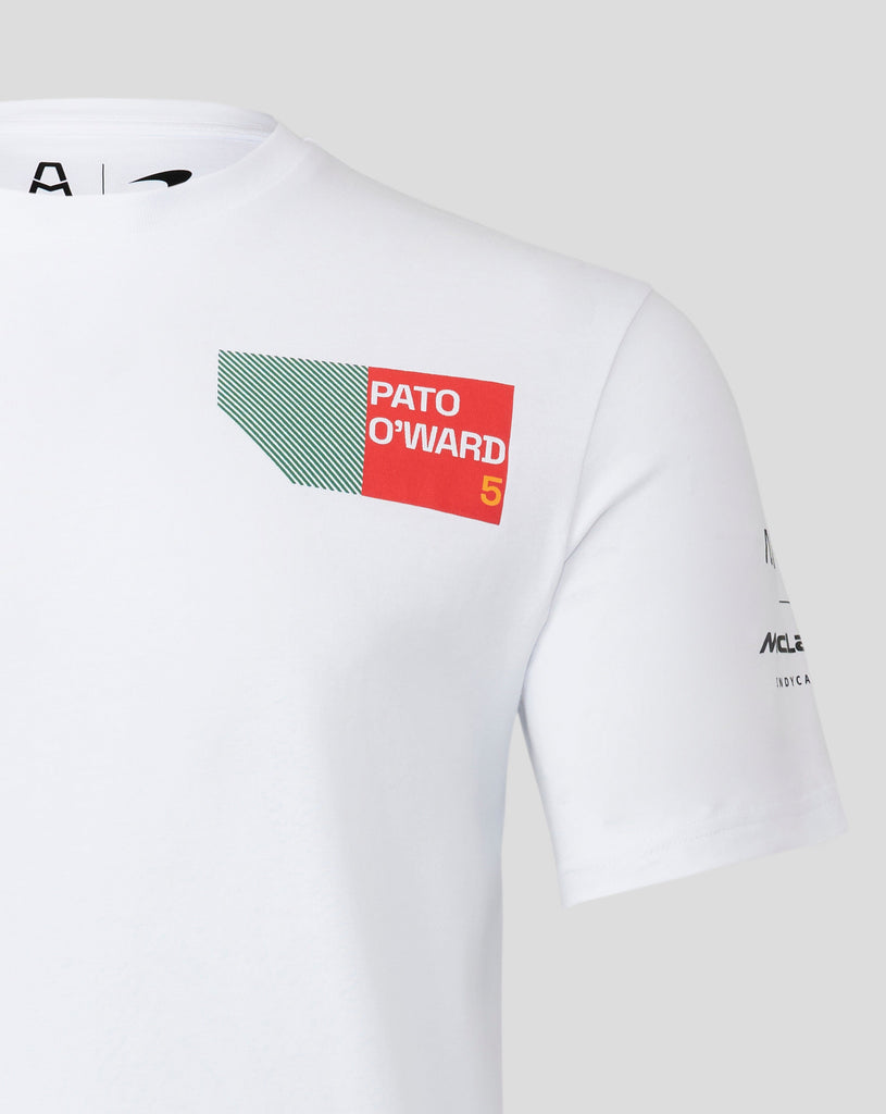 McLaren Indy Car Men's Pato O'Ward T-Shirt - White T-shirts McLaren Indy 