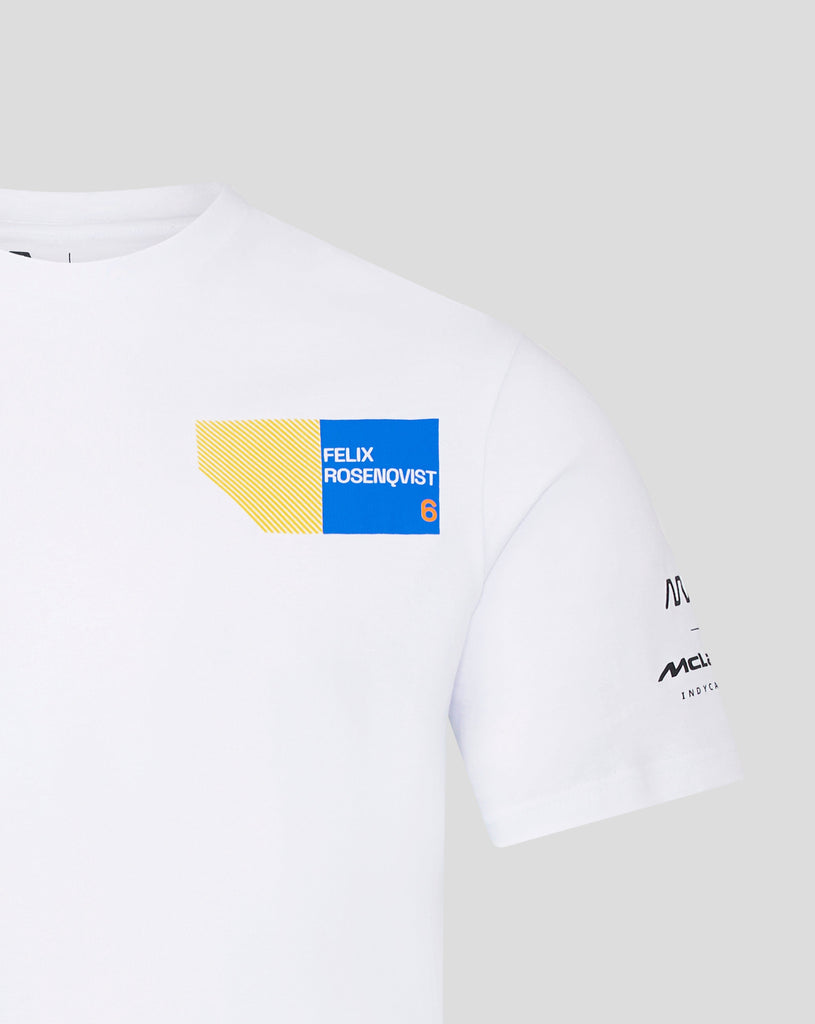 McLaren Indy Car Men's Felix Rosenqvist #6 T-Shirt - White T-shirts McLaren Indy 