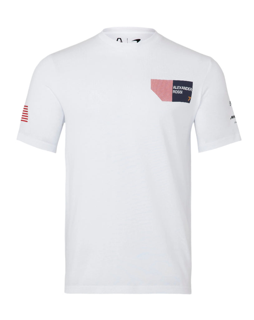 McLaren Indy Car Men's Alexander Rossi #7 T-Shirt - White T-shirts McLaren Indy 